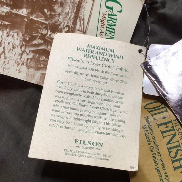 C.C. Filson Foul Weather Rain Pants Cover Cloth Oil Finish Tin Wind Repel XL Vtg